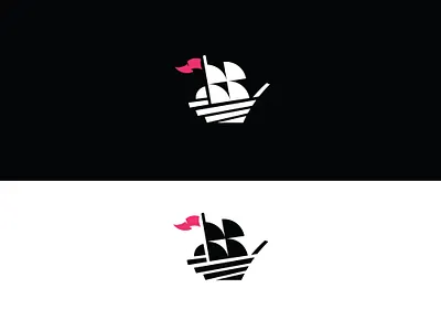 Modern ship logo unused for sale adventrue black boat brand mark branding flag illustration innovative minimalist ocean outdoor sea ship tour travel vector mark voyage wave