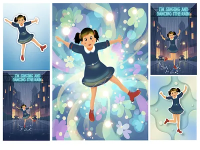 Julia's Dancing — Children's Entertainment Project art poster book cover character design characters children book children magazine digital art educational app illustration joyful kids kiids computer games stickers