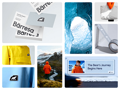 Bärresa brand identity animation banner bear bilboard branding business card clothing ice jacket logo motion graphics polar bear poster visual winter