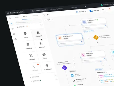 Createflow.io - Automation Dashboard automation cansaas clean dashboard design devtool flow integration interface minimalist product product design saas ui ux workflow workflow builder