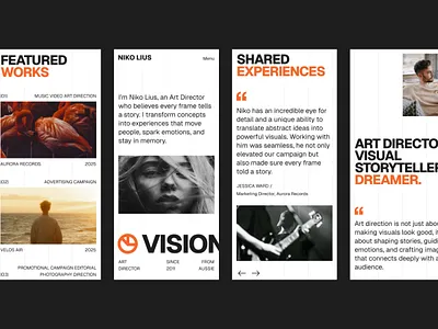 Art Director Portfolio Responsive Homepage art director big type creative work digital creative homepage mobile mobile responsive personal portfolio portfolio responsive service services swiss design swiss style tablet ui web design website work works