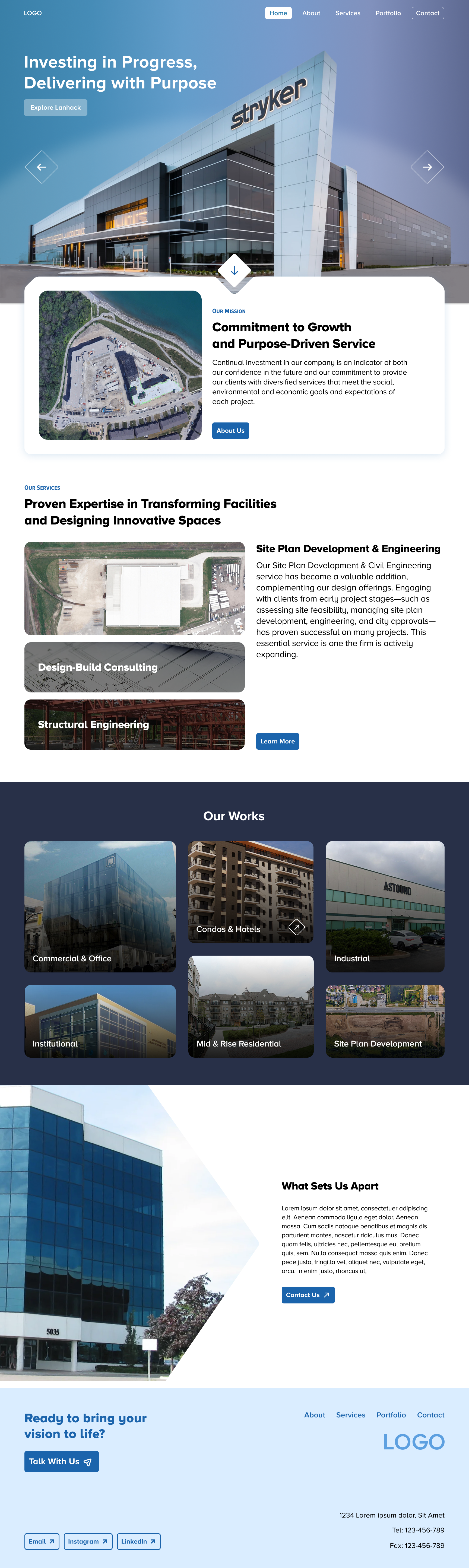 Construction & Engineering Website Design - Avize Agency buildingdesign