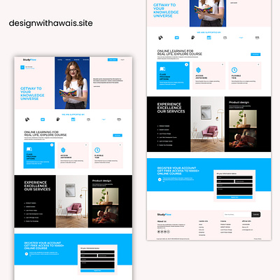 StudyFlow – Modern E-Learning Website Design branding design illustration logo ui web development website website design wordpress wordpress website