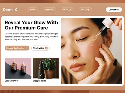 Beauty Product Website Header design beauty beauty product beauty product landing page beauty product website beauty website figma landing page product website skin care website skin care website design