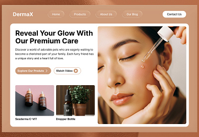 Beauty Product Website Header design beauty beauty product beauty product landing page beauty product website beauty website figma landing page product website skin care website skin care website design