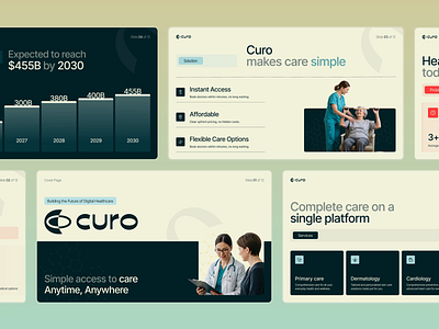 Healthcare Pitch Deck Design b2b branding clean layout corporate deck design design graphic design healthcare design healthtech landing page logo medical startup pitch deck design presentation saas presentation sales deck ui uiux design web design website design