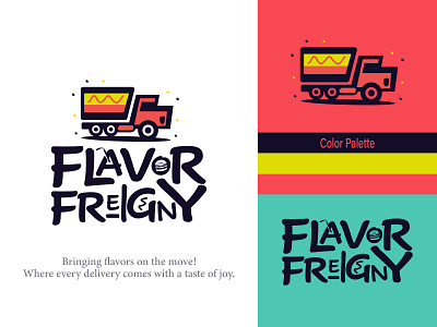 Flavor Freight — Playful Food Delivery Logo Design brandidentity branding colorfullogo creativebranding creativelogo deliverylogo dribbbledesign flatdesign foodbrand fooddelivery foodlogo logodesign logodesigner logoinspiration minimallogo modernlogo playfuldesign restaurantbranding trucklogo vectorlogo