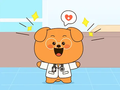 Dowpy Pet Care - Bobi Character Design animation brand identity branding character character design character expression character sheet character turnaround clinic graphic design health illustration ip ip design mascot mascot design mockup pet care pet health visual identity