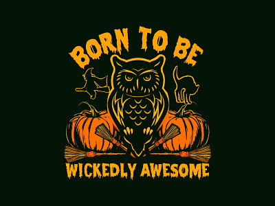 Born Wickedly Awesome amazon branding custom t shirt design graphic design halloween illustration logo vector