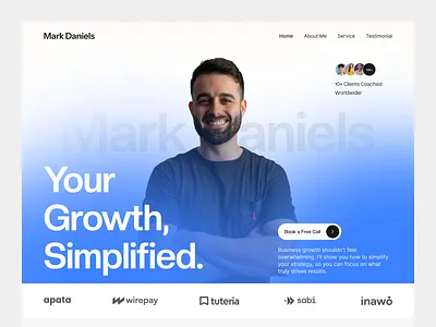 Coach Landing Page Design business consultation coach concept ui coach ui coach website coaching landing page consultation ui consultation website minimal design modern ui personal branding personal website build ui design uiux design web designe website designer