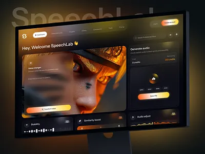AI Voice Changer Dashboard Design admin panel ai dashboard chart dashboard dashboard design dashboard ui minimalist platform product design ui user interface ux web app web design website