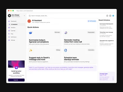 Sleco — AI Assistant aiassistant aidashboard appointment clean ui clinico concept dashboard healthcare healthcare ehr healthtech medical sass sassuiux ui uiux web app