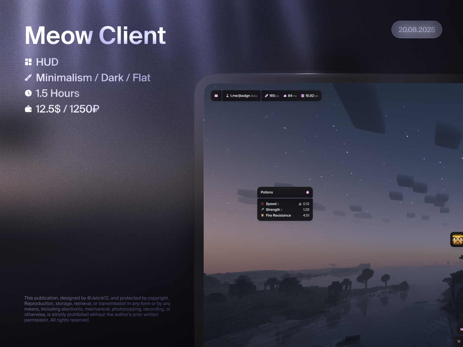 Meow Client cheat game hack hud minecraft ui uiux uix ux