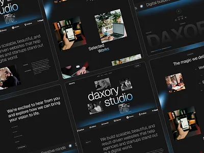 Daxory - Agency Website agency landing page ui agency website black website business website creative website design agency website gradient website luxury website. minimal website modern website ui uiux ux web design website