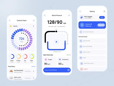 Health Tracker Mobile App activity app app daily goals fitness goal tracker health care health tracker life style meal plan medicine mobile mobile app mobile app design modern app ui tracker ui uiux design ux wellness workout