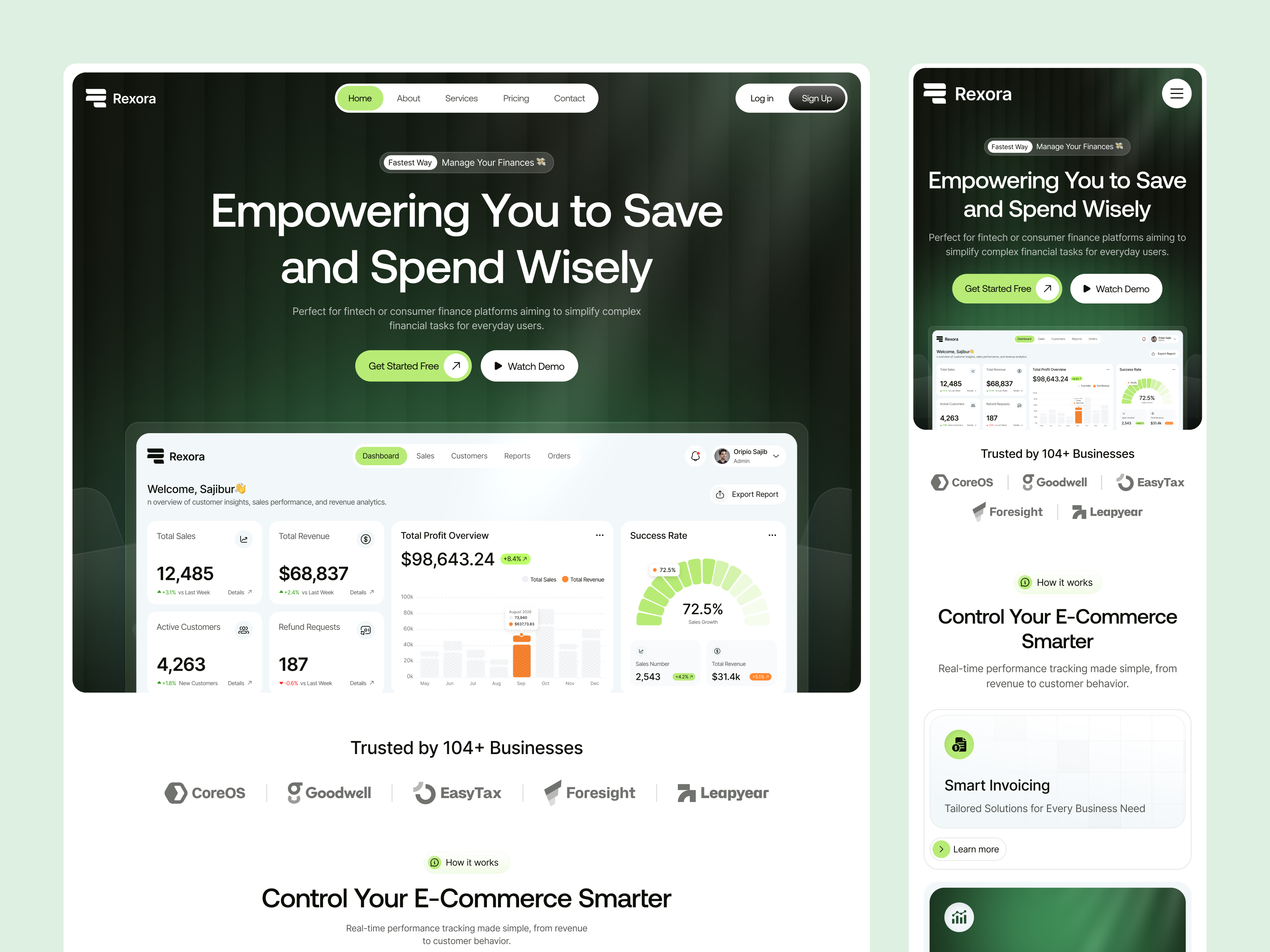 CRM SaaS Sales Management Landing Page b2b saas crm crm landing page design figma template figma uiux landing page design modern ui sales management software design startup landing page website design website designer