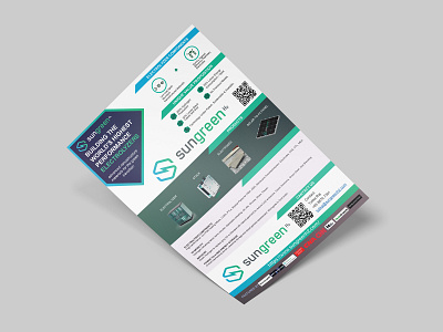 Flyer Design for Sungreen brand branding brochure brochure design design digital digital art environmental flyer flyer design graphic design identity branding marketing collateral marketing material minimal modern one pager tech technology