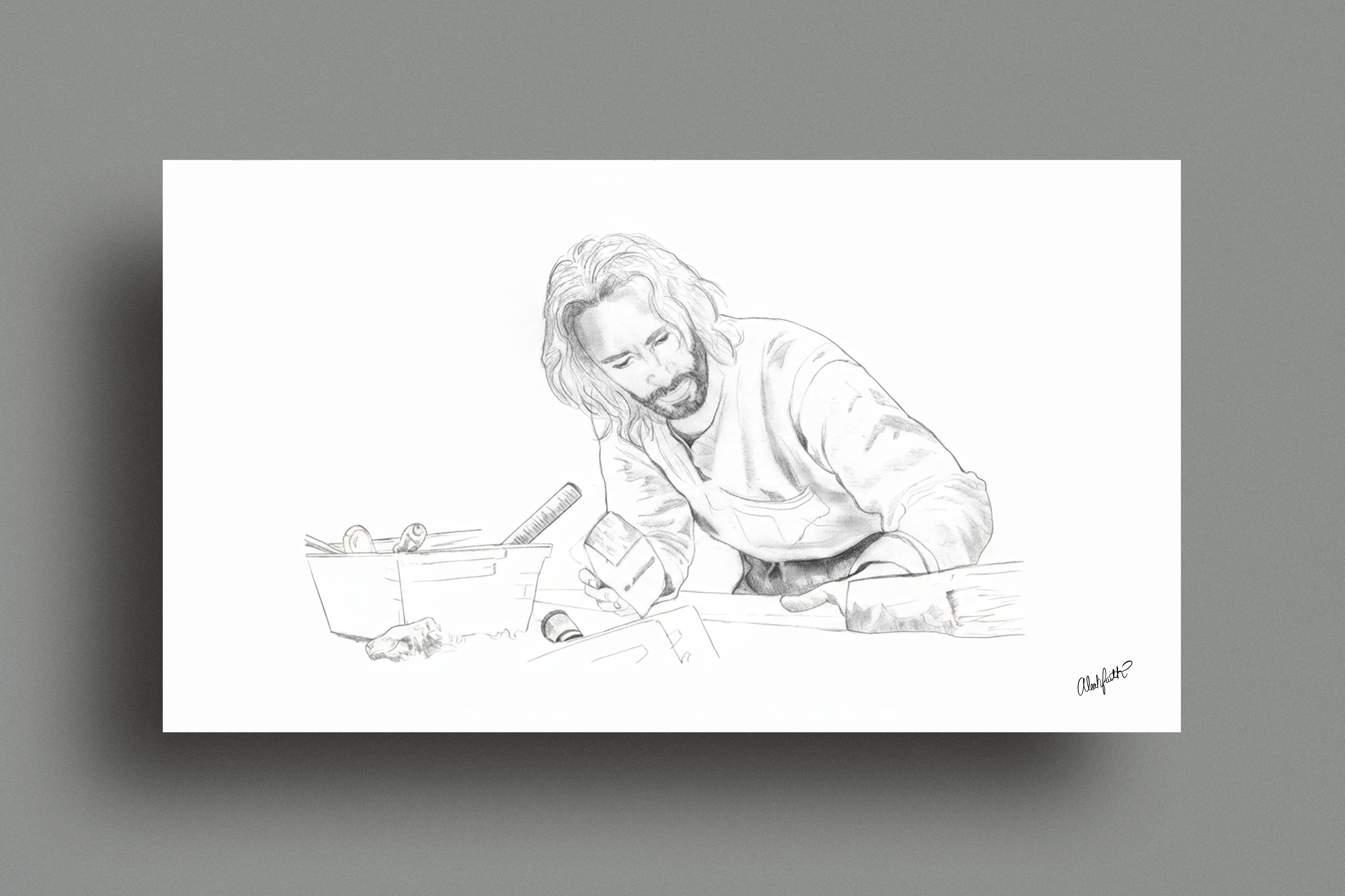 The Carpenter charcoal drawing design drawing graphic design graphite drawing illustration illustrations pencil drawing sketch