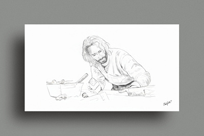 The Carpenter charcoal drawing design drawing graphic design graphite drawing illustration illustrations pencil drawing sketch