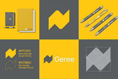 N Geree - Logo Design 2d brand identity branding contact logo design dribbble dribbble best shot flat graphic design identity logo logo design mongolia n logo page logo sane design vector visual identity yellow logo