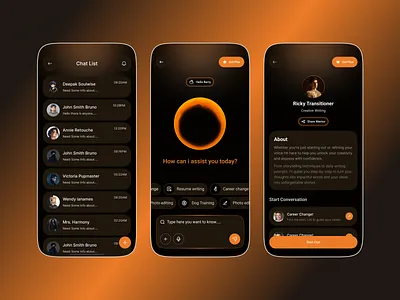 AI Powered Learning Mentor Mobile App ai ai app ai application ai education app ai mobile app ai powered animation chat chat app chat page chatbot dark mode mentor ai mentor app personalizedlearning profile profile page smartmentorapp voice voice chat