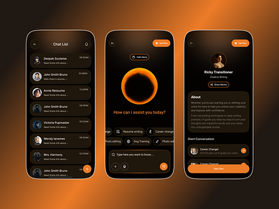 AI Powered Learning Mentor Mobile App ai ai app ai application ai education app ai mobile app ai powered animation chat chat app chat page chatbot dark mode mentor ai mentor app personalizedlearning profile profile page smartmentorapp voice voice chat