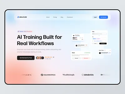 AI Landing Page - SkillFlow ai ai landing page ai startup ai tool ui ai training ai website design group management interface landing page learning platform modern saas design saas saas landing page software software website design tools web design webdesign website