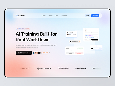 AI Landing Page - SkillFlow ai ai landing page ai startup ai tool ui ai training ai website design group management interface landing page learning platform modern saas design saas saas landing page software software website design tools web design webdesign website