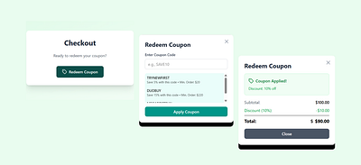 Redeem Coupon Modal - Day 61 of DailyUI coupon coupon modal dailyui design figma graphic design modal modal ui model ui ui design ui ux ui ux design web design