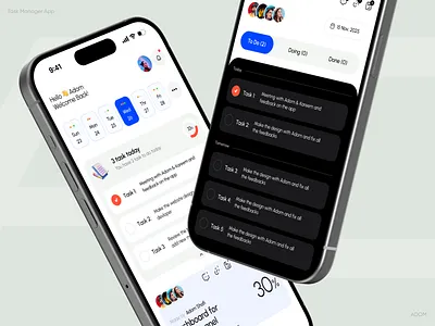 Task Manager App adom app app design app ui management app design task app task app design task manager task manager app ui ux