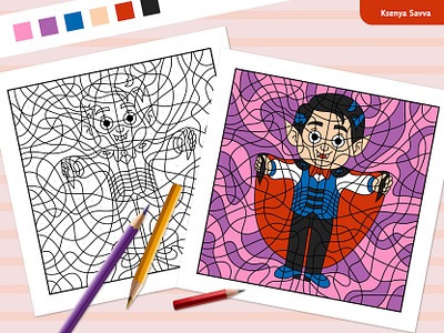 Cute Vampire Character – Halloween Activity Page for Kids activity adobe illustrator autumn boy cartoon character character design children color by number coloring book coloring page cute for kids halloween illustration kawaii masquerade vampire vector worksheet