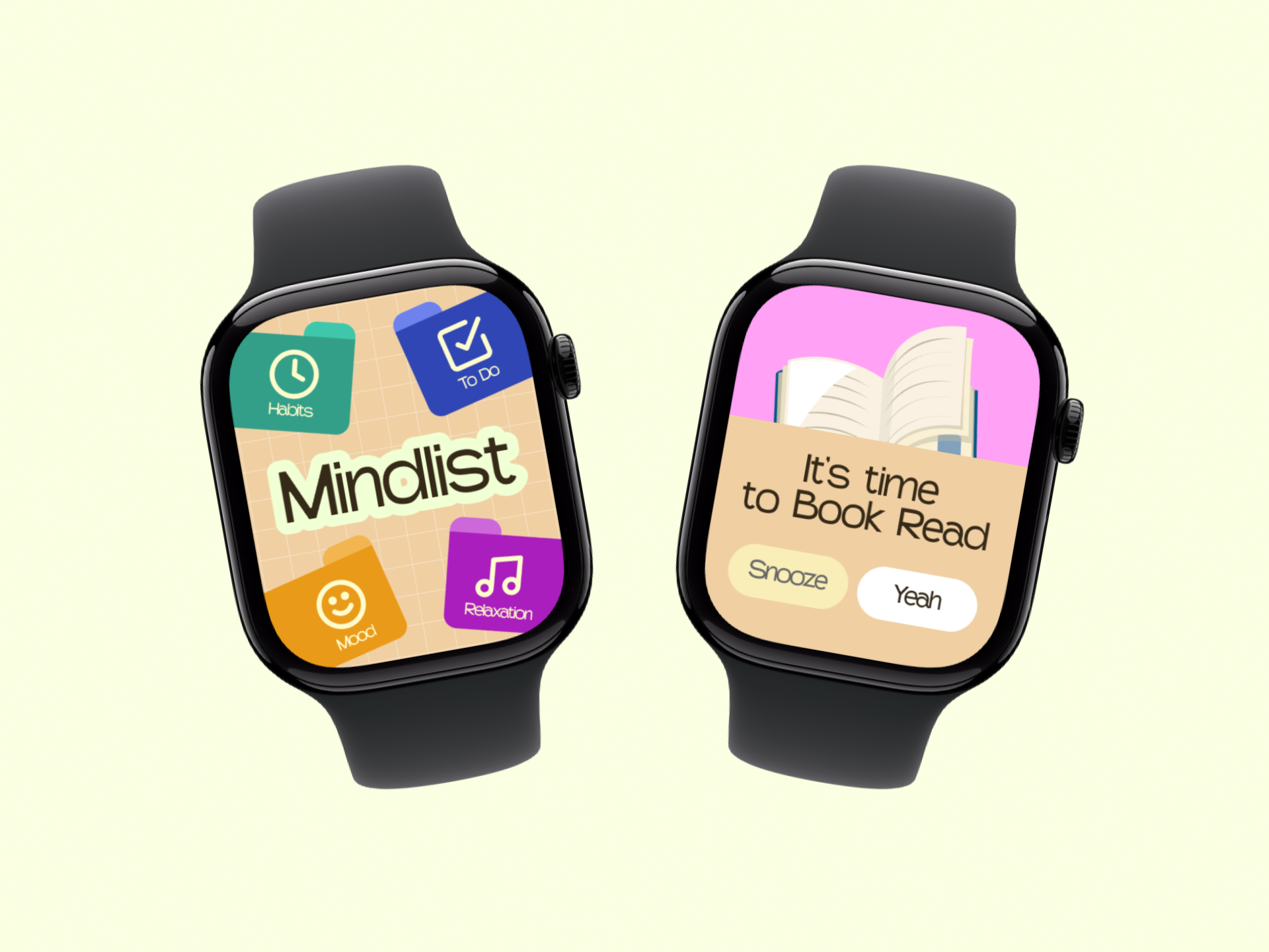 Mindlist - Fun productive alarm habits mood notice product productivity relax smartwatch todo uiux utilities watch wearable well being