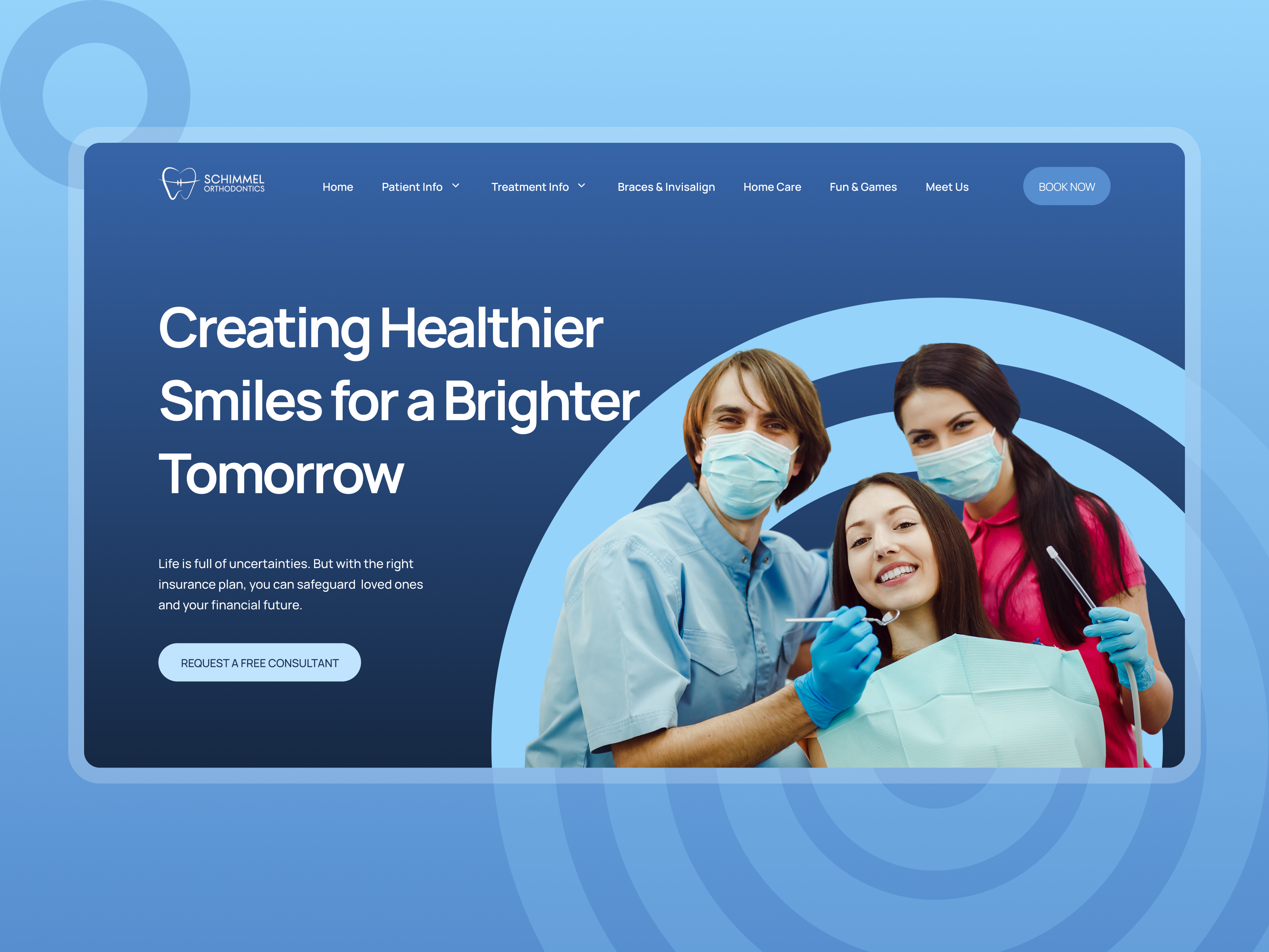 Orthodontic Care Website UI care dental health medical orthodontic care protfolio redesign uidesign uiux webdesign website webui