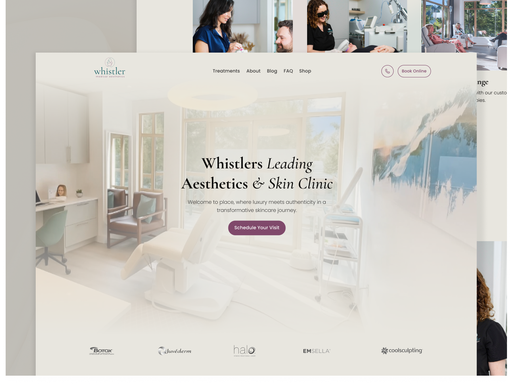 Redesign for Whistler Medical Aesthetics appointments booking clinic concept convertion cta design redesign ui ux web website