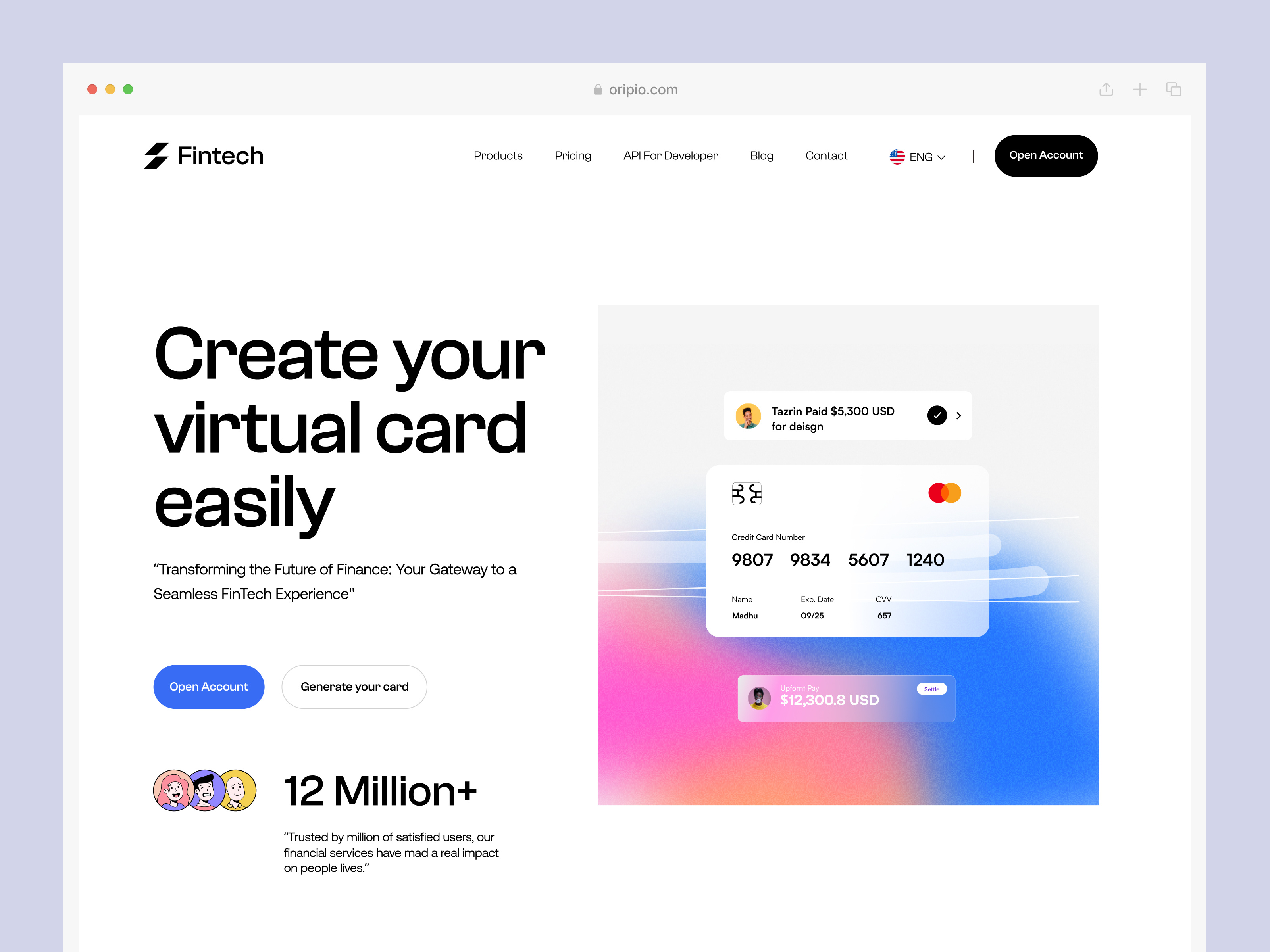 Example of Premium Website UI/UX Design