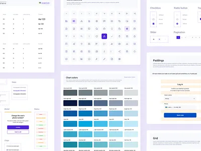 Design System Components brand guidelines branding buttons clean components design design system grid icons inputs responsive spacing style guide typography ui ui kit ux