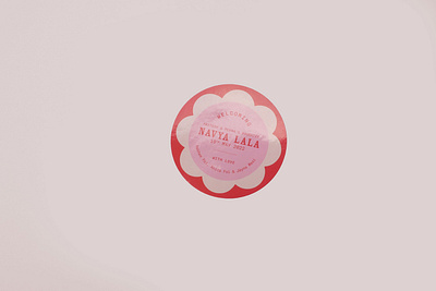Navya Lala Circle Gloss Paper Welcome Stickers baby announcement circle custom labels custom stickers cute design die cut stickers graphic design packaging design personalised gifts print design signs stationery sticker printing typography welcome stickers