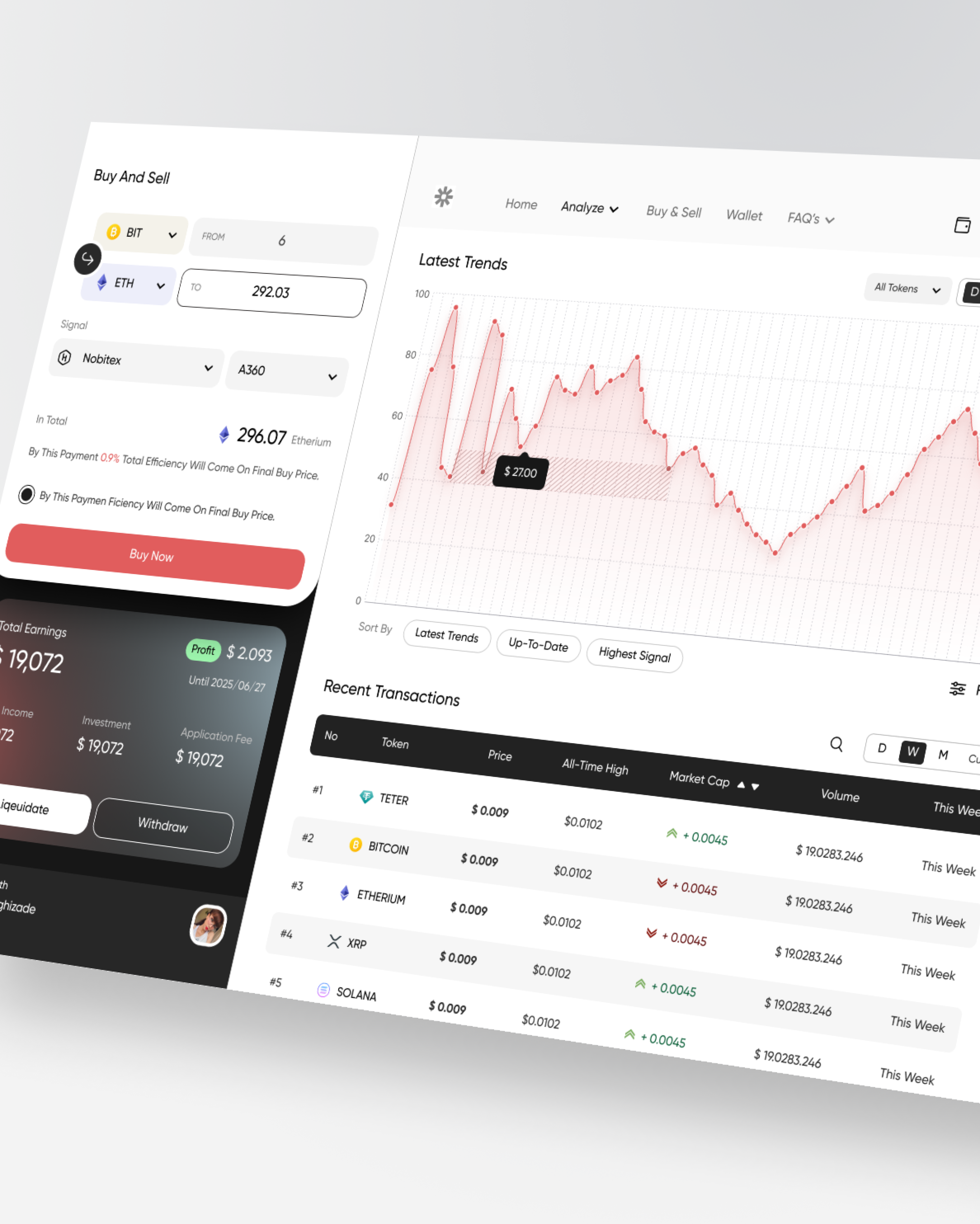 Crypto Currency Dashboard UI UX Design 💰 crypto dashboard dashboarddesign design figma minimal mobile mobileapp productdesign ui uidesign uiux userexperience userinterface ux uxdesign webdesign website websitedesign websiye