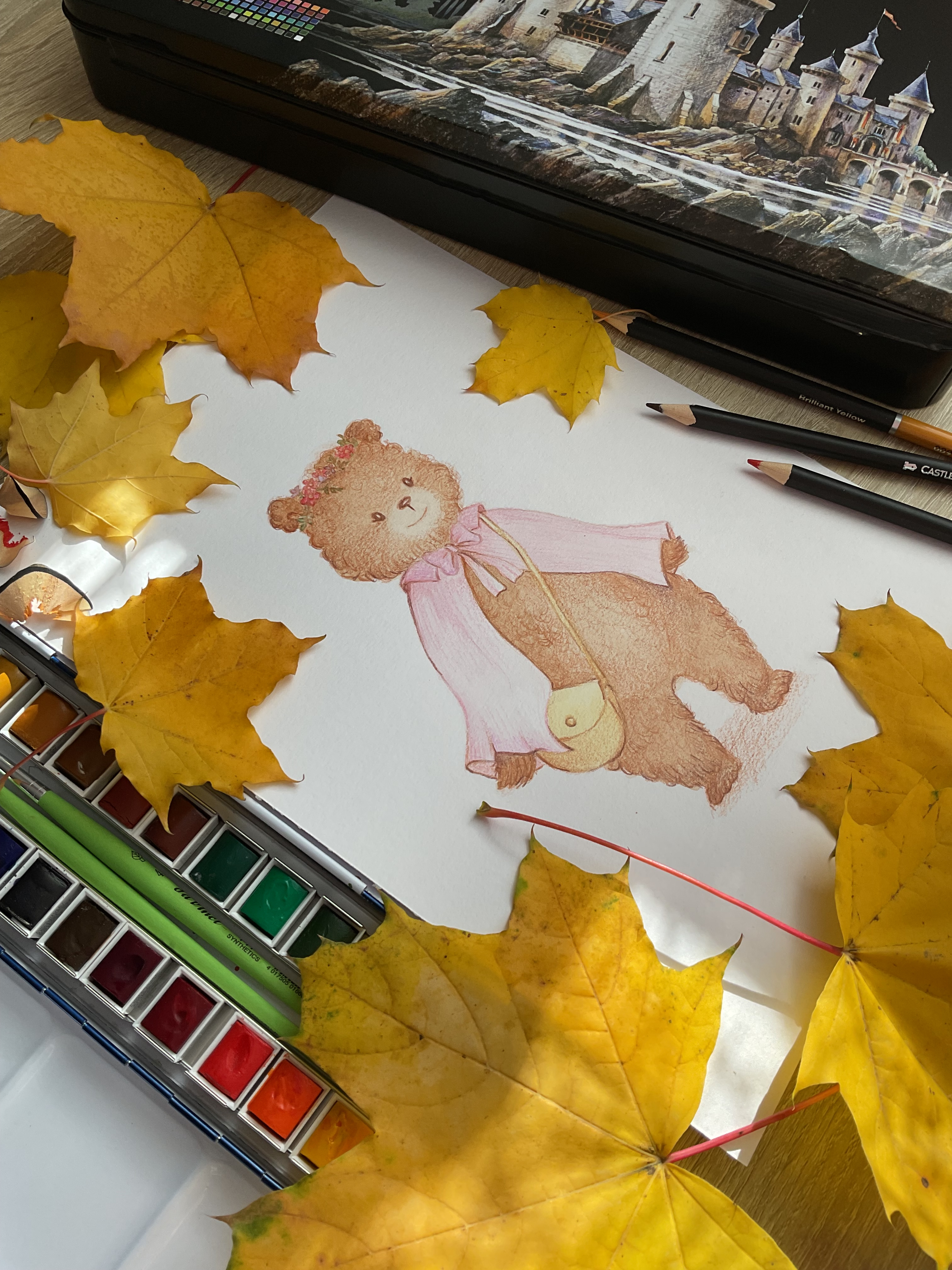 Character design - Cute, whimsical bear bear character bear illustration character design children book children illustration classic colored pencils cute fun kids illustration mix media old english story book sweet traditional illustration vintage watercolor whimsical