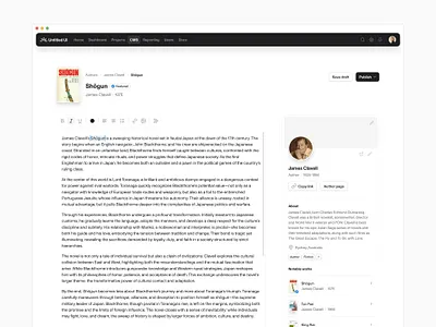 Book profile — Untitled UI cms profile rich text saas text editor ui design user interface