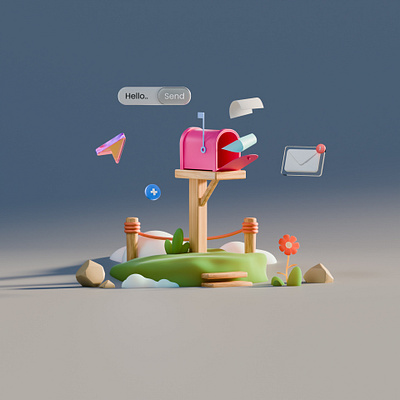 Mail 3d animation artdirection blender 3d branding illustration isometric low poly microsoft motion motion design motion graphics ui