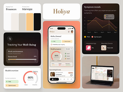 Holiya - Health Tracking Mobile App app dashboard design healtapp health healthmobileapp healthtech ios mobile mobile app modern tracking tracking app ui ui mobile ux wellness
