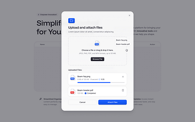 Upload Modal 💌 dashboard graphic design header landing landing page modal popup ui
