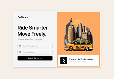 GoPlaces — Ride Smarter, Move Freely app design dailyui dribbble showcase modern ui prototype ui design ux ux process web ui
