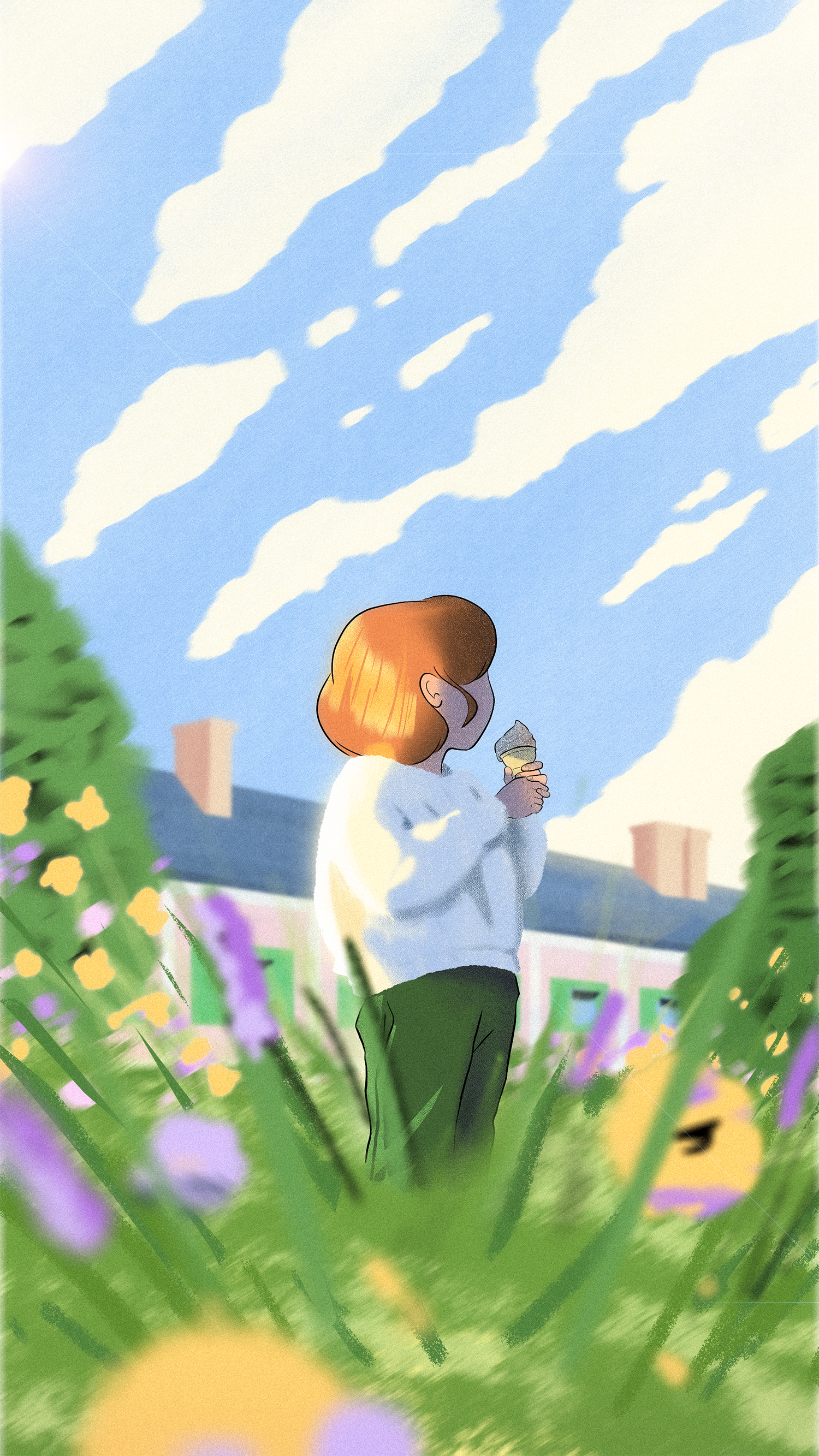 Ice cream colour design drawing flowers icecream illustration kids nature style