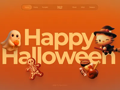 Halloween 3D Characters & Website Screens 3d 3d characters 3d illustrations halloween spooky characters ui ui ux web design website