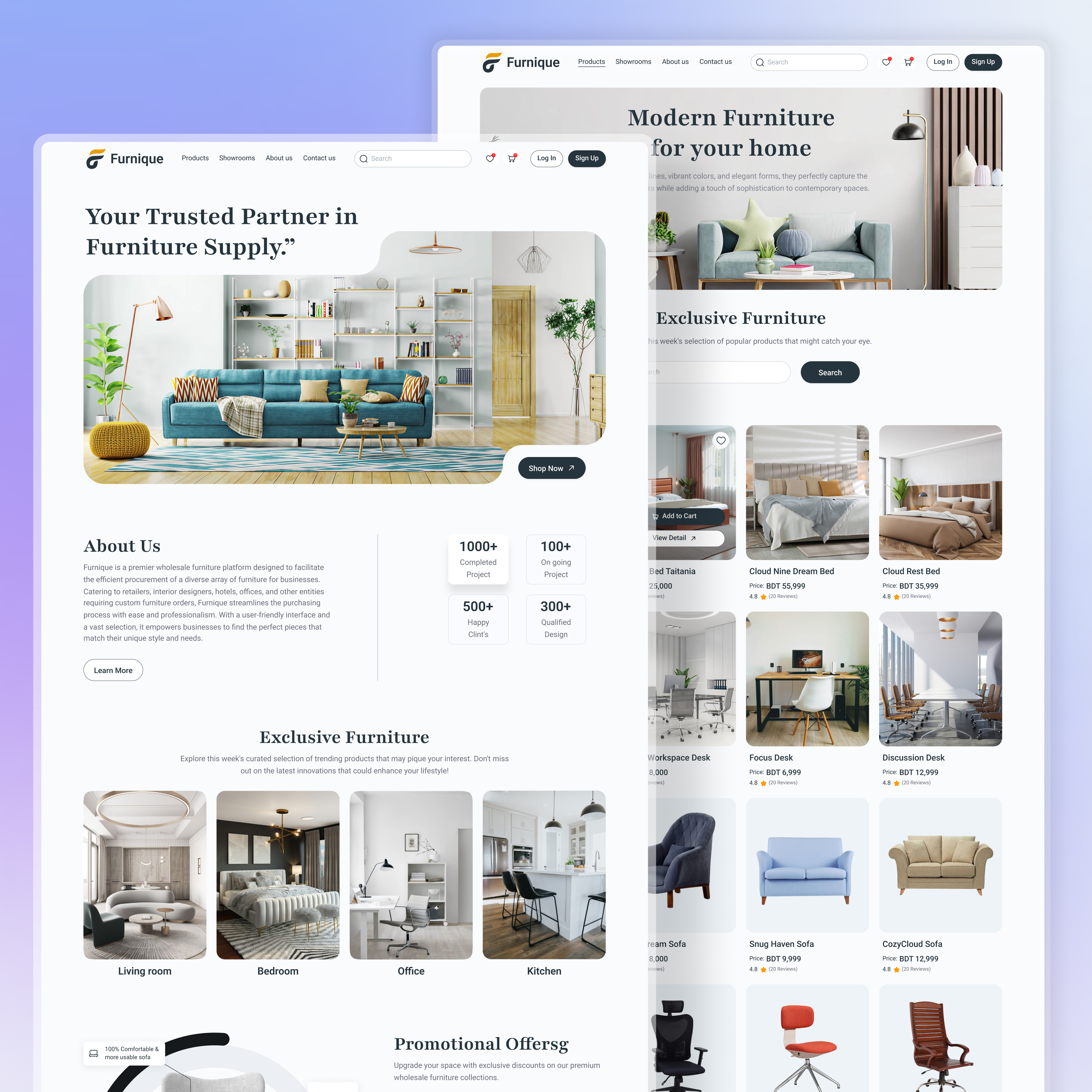 Furnique | Furniture Website | UI UX Design figma design furniture furniture website landing page ui design ui ux design ux design website design