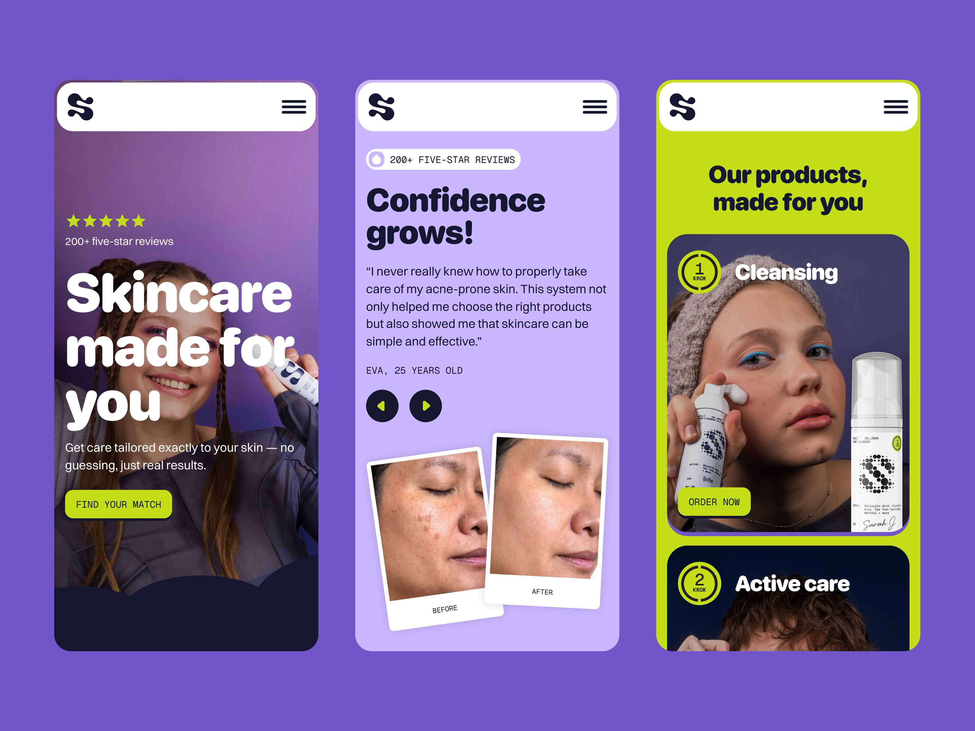 GenS - Mobile Designs ecommerce homepage marketing mobile designs personalized skincare ui web website