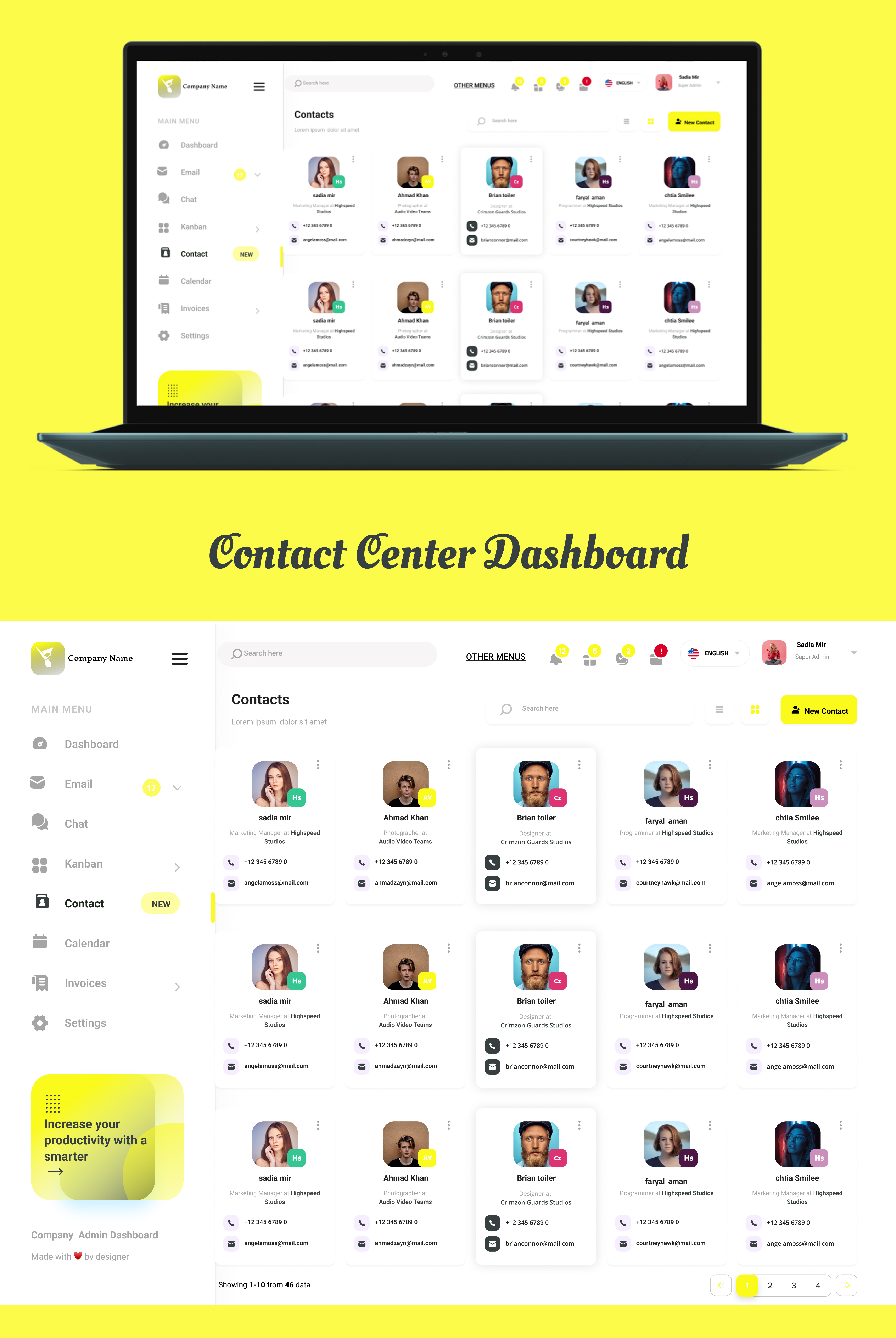 Smart, Modern & Efficient Contact Center Dashboard UI Design in dashboard design landing page ui uiux ux website