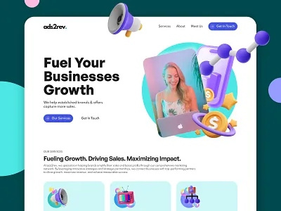 Website Redesign for Affiliate Marketing Agency: Figma + Webflow 3d affiliate agency affiliate marketing affiliate network growth design landing page marketing marketing agency media placement redesign ui user acquisition web design webdesign webflow website website redesign